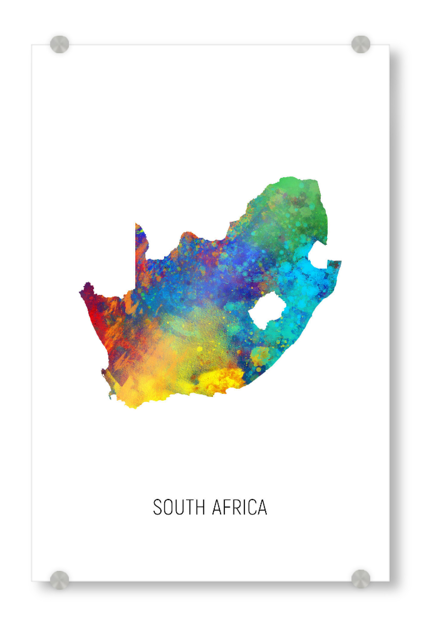 Acrylglasbild "South Africa Watercolor Map" artboxONE - Kartografie - South africa,Map,Watercolor,Painting