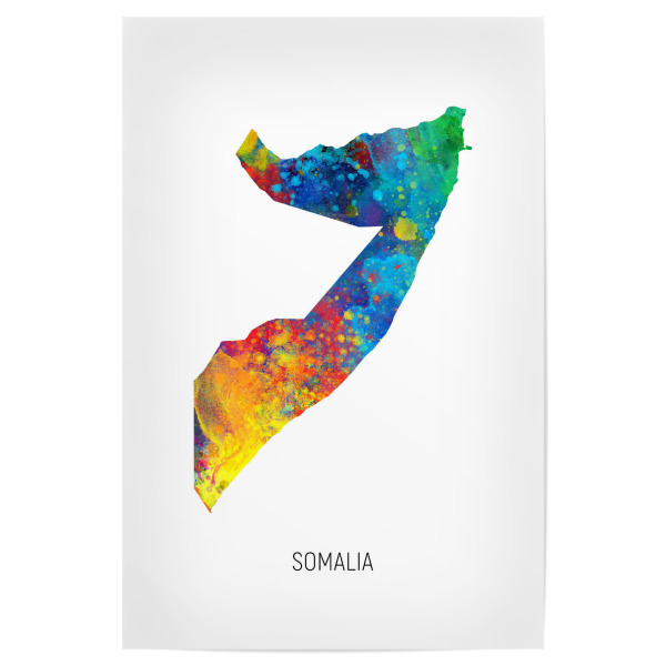 Poster "Somalia Watercolor Map" artboxONE - Kartografie - Somalia,Map,Watercolor,Painting