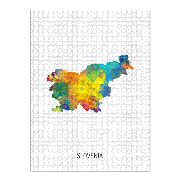 Puzzle Ravensburger "Slovenia Watercolor Map" artboxONE - Kartografie - Slovenia,Map,Watercolor,Painting - Bild slovenia
