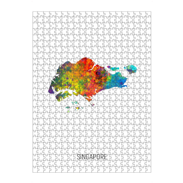 artboxONE Puzzle "Singapore Watercolor Map" artboxONE - Kartografie - Singapore,Map,Watercolor,Painting - Bild singapore