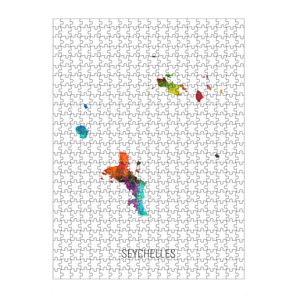 Puzzle Ravensburger "Seychelles Watercolor Map" artboxONE - Kartografie - Seychelles,Map,Watercolor,Painting - Bild seychelles