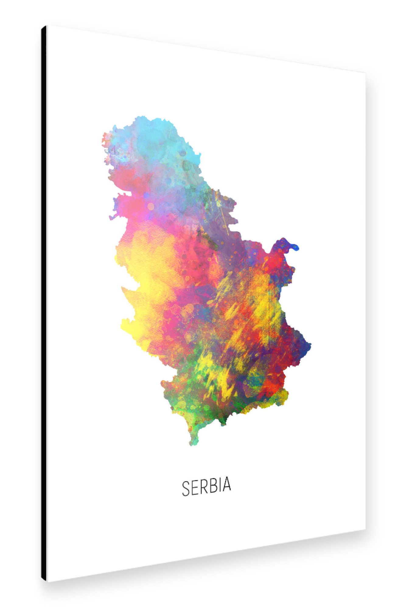 Alu-Dibond "Serbia Watercolor Map" 75x50 cm artboxONE