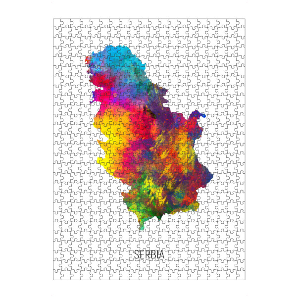 Puzzle Ravensburger "Serbia Watercolor Map" artboxONE - Kartografie - Serbia,Map,Watercolor,Painting - Bild serbia