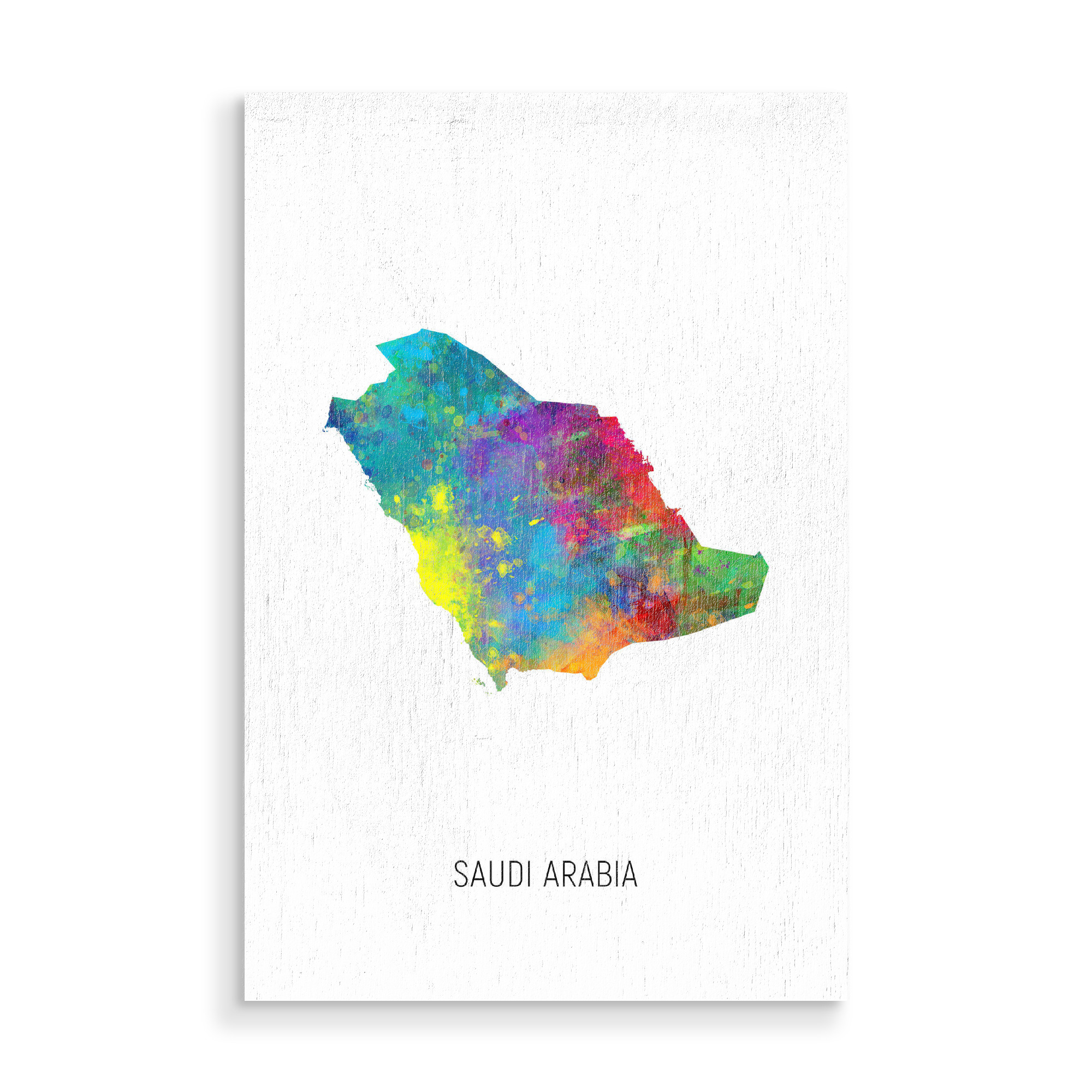 Holzbild "Saudi Arabia Watercolor Map" artboxONE - Kartografie - Saudi arabia,Map,Watercolor,Painting