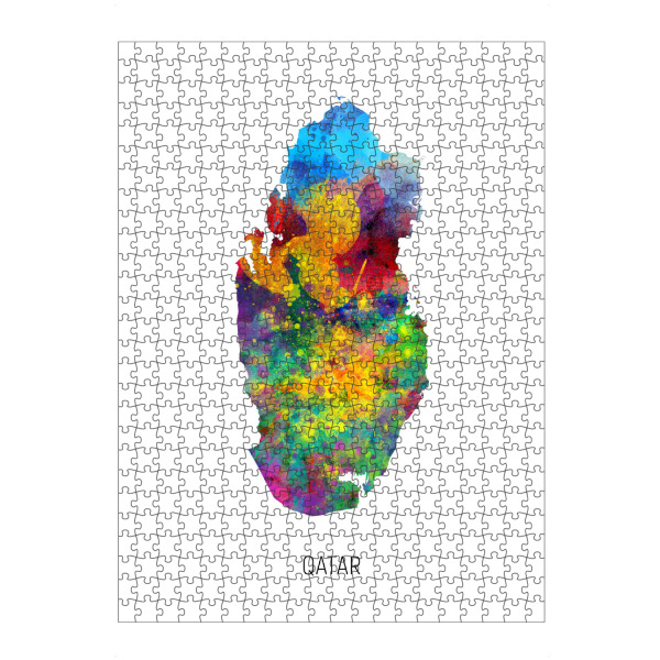 artboxONE Puzzle "Qatar Watercolor Map" artboxONE - Kartografie - Qatar,Map,Watercolor,Painting - Bild qatar