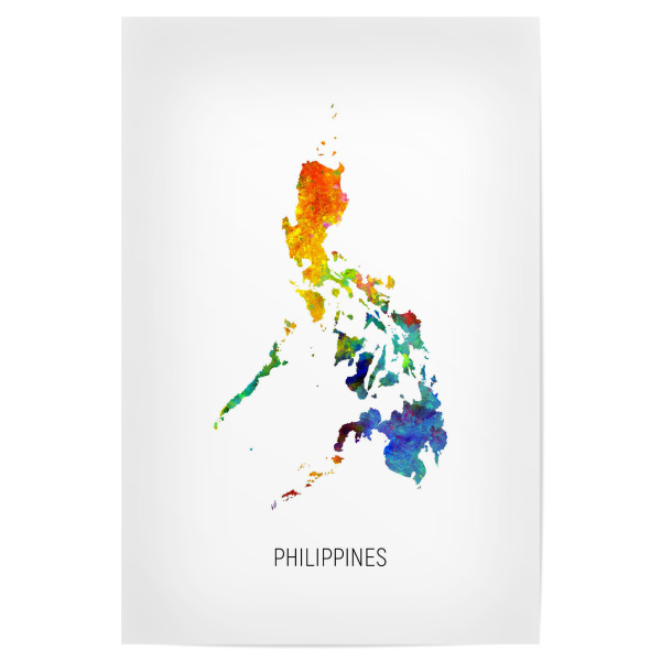 Poster "Philippines Watercolor Map" artboxONE - Kartografie - Philippines,Map,Watercolor,Painting