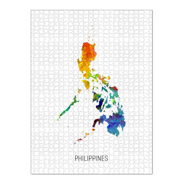 Puzzle Ravensburger "Philippines Watercolor Map" artboxONE - Kartografie - Philippines,Map,Watercolor,Painting - Bild philippines