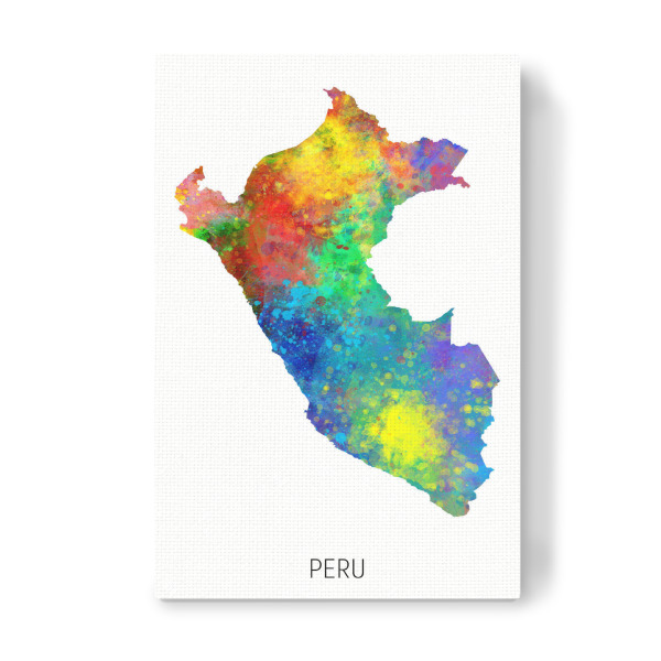 Leinwandbild "Peru Watercolor Map" artboxONE - Kartografie - Peru,Map,Watercolor,Painting