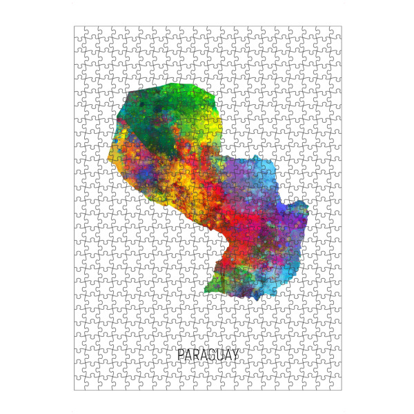Puzzle Ravensburger "Paraguay Watercolor Map" artboxONE - Kartografie - Paraguay,Map,Watercolor,Painting - Bild paraguay