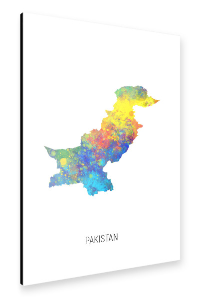 Alu-Dibond "Pakistan Watercolor Map" 30x20 cm artboxONE