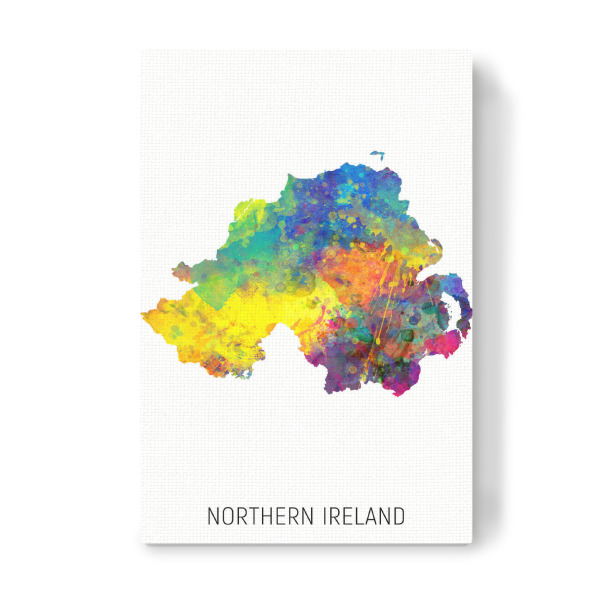 Leinwandbild "Northern Ireland Watercolor Map" artboxONE - Kartografie - Northern ireland,Map,Watercolor,Painting