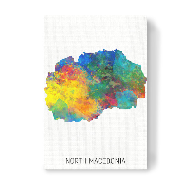 Leinwandbild "North Macedonia Watercolor Map" artboxONE - Kartografie - North macedonia,Map,Watercolor,Painting