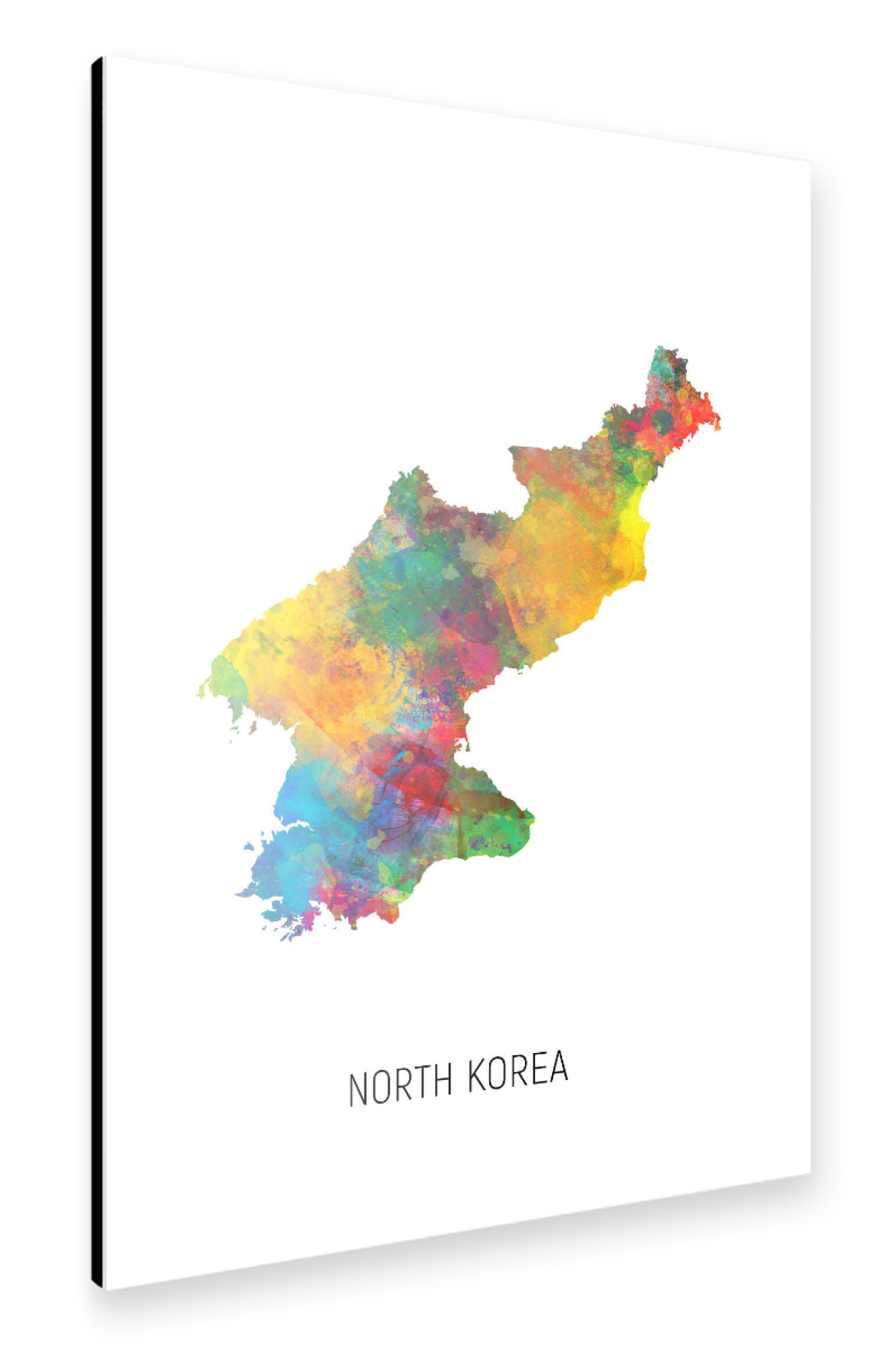 Alu-Dibond "North Korea Watercolor Map" 75x50 cm artboxONE
