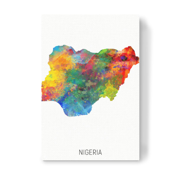 Leinwandbild "Nigeria Watercolor Map" artboxONE - Kartografie - Nigeria,Map,Watercolor,Painting