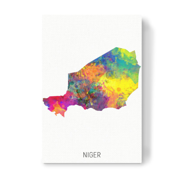 Leinwandbild "Niger Watercolor Map" artboxONE - Kartografie - Niger,Map,Watercolor,Painting
