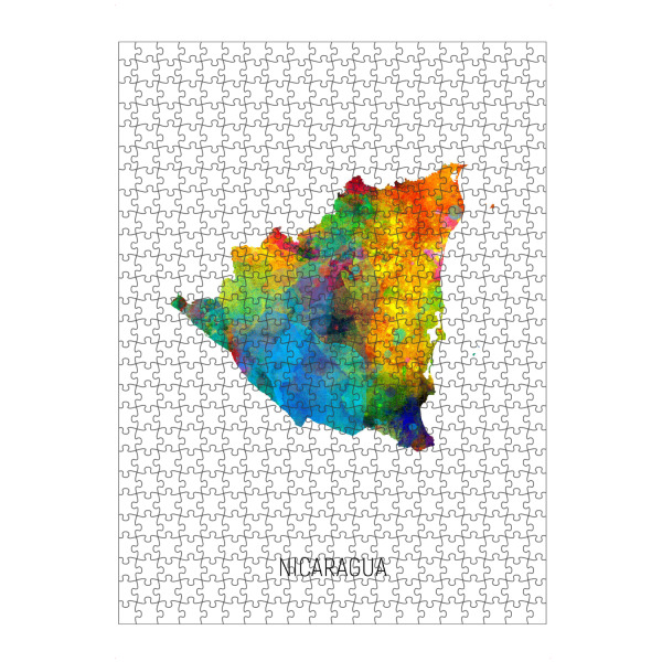 Puzzle Ravensburger "Nicaragua Watercolor Map" artboxONE - Kartografie - Nicaragua,Map,Watercolor,Painting - Bild nicaragua