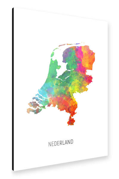 Alu-Dibond "Nederland Watercolor Map" 30x20 cm artboxONE