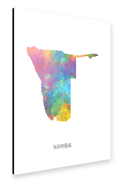 Alu-Dibond "Namibia Watercolor Map" 30x20 cm artboxONE