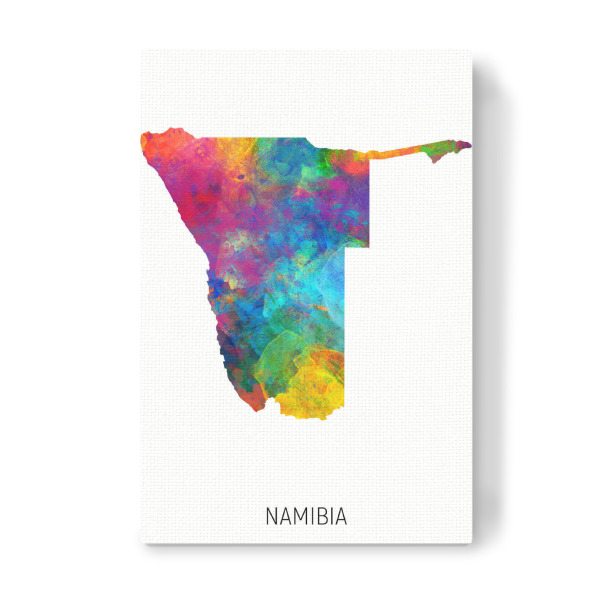 Leinwandbild "Namibia Watercolor Map" artboxONE - Kartografie - Namibia,Map,Watercolor,Painting