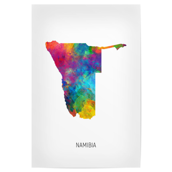 Poster 30x20 cm "Namibia Watercolor Map" artboxONE - Kartografie - Namibia,Map,Watercolor,Painting