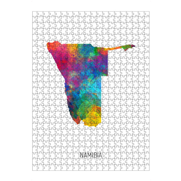 artboxONE Puzzle "Namibia Watercolor Map" artboxONE - Kartografie - Namibia,Map,Watercolor,Painting - Bild namibia