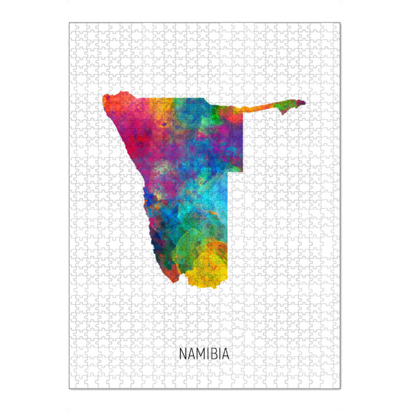 Puzzle Ravensburger "Namibia Watercolor Map" artboxONE - Kartografie - Namibia,Map,Watercolor,Painting - Bild namibia