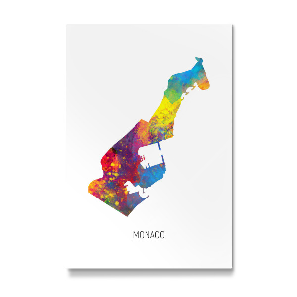 Galerie-Print "Monaco Watercolor Map" 30x20 cm artboxONE