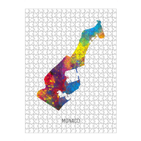 artboxONE Puzzle "Monaco Watercolor Map" artboxONE - Kartografie - Monaco,Map,Watercolor,Painting - Bild monaco