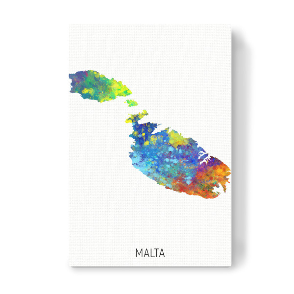 Leinwandbild "Malta Watercolor Map" artboxONE - Kartografie - Malta,Map,Watercolor,Painting