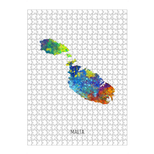 Puzzle Ravensburger "Malta Watercolor Map" artboxONE - Kartografie - Malta,Map,Watercolor,Painting - Bild malta