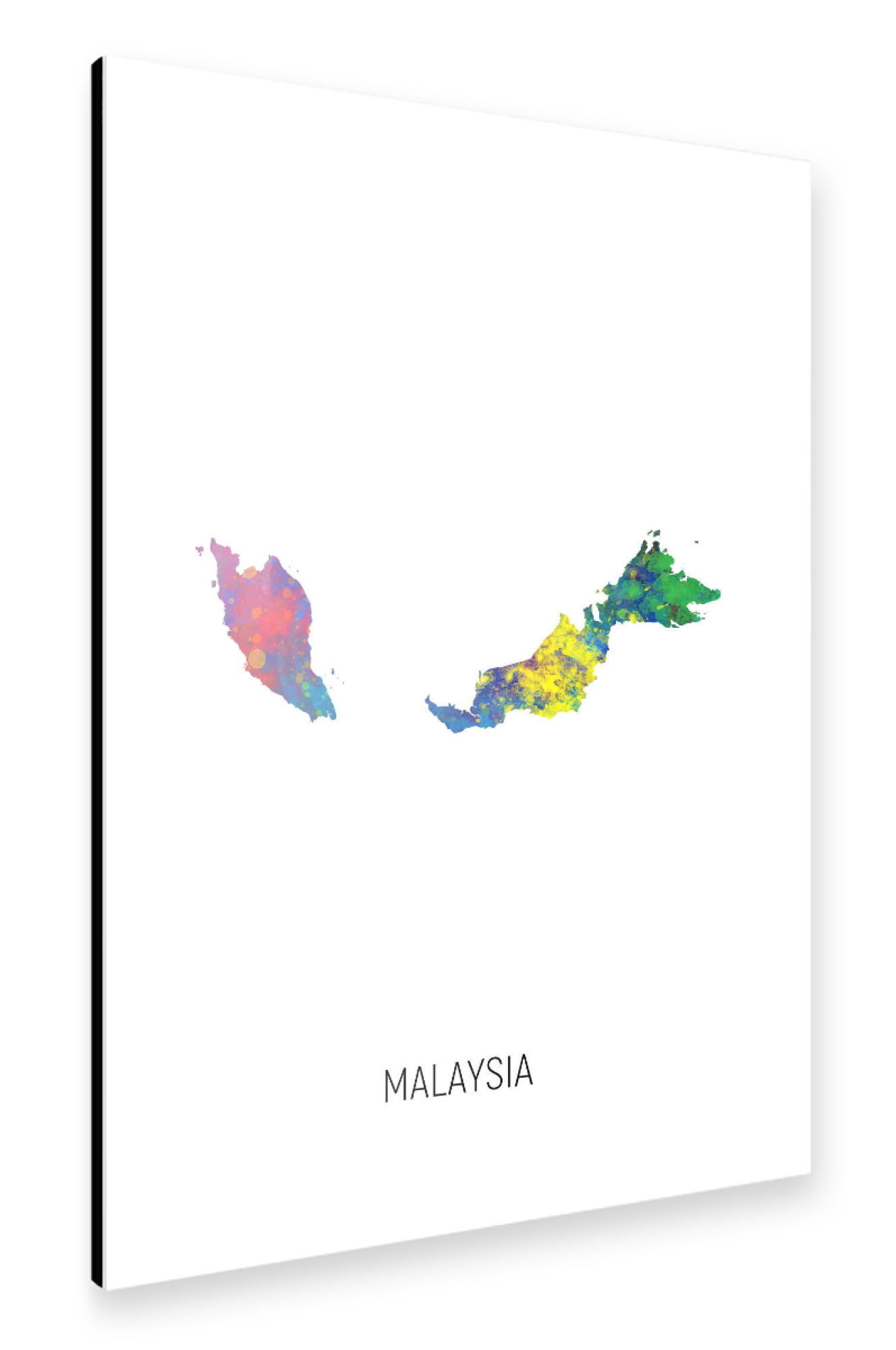 Alu-Dibond "Malaysia Watercolor Map" 30x20 cm artboxONE