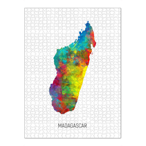 Puzzle Ravensburger "Madagascar Watercolor Map" artboxONE - Kartografie - Madagascar,Map,Watercolor,Painting - Bild madagascar