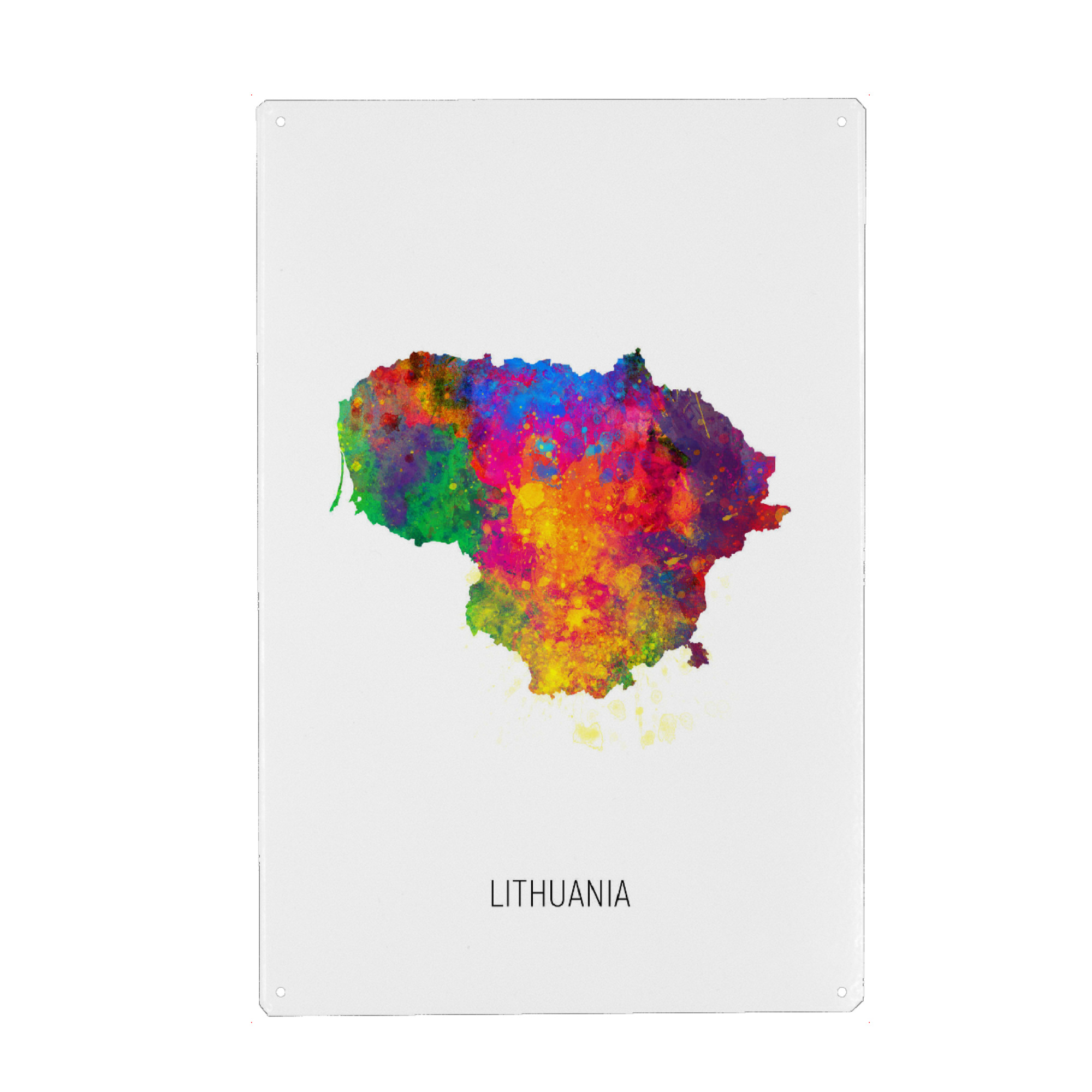 Holzbild "Lithuania Watercolor Map" artboxONE - Kartografie - Lithuania,Map,Watercolor,Painting