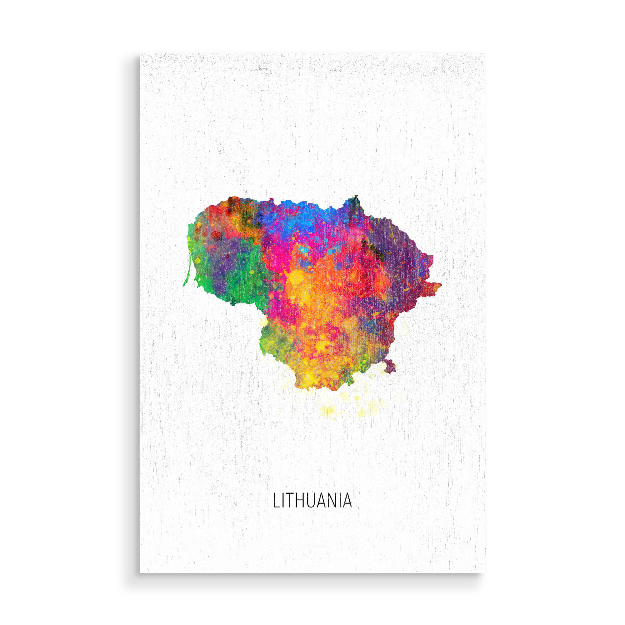 Holzbild "Lithuania Watercolor Map" artboxONE - Kartografie - Lithuania,Map,Watercolor,Painting