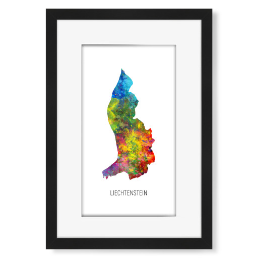 Liechtenstein Watercolor Map