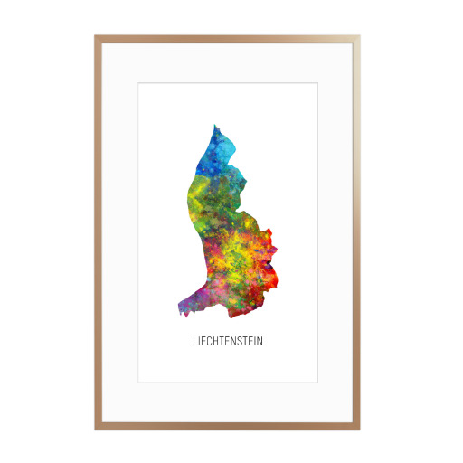 Liechtenstein Watercolor Map