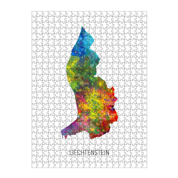 artboxONE Puzzle "Liechtenstein Watercolor Map" artboxONE - Kartografie - Liechtenstein,Map,Watercolor,Painting - Bild liechtenstein