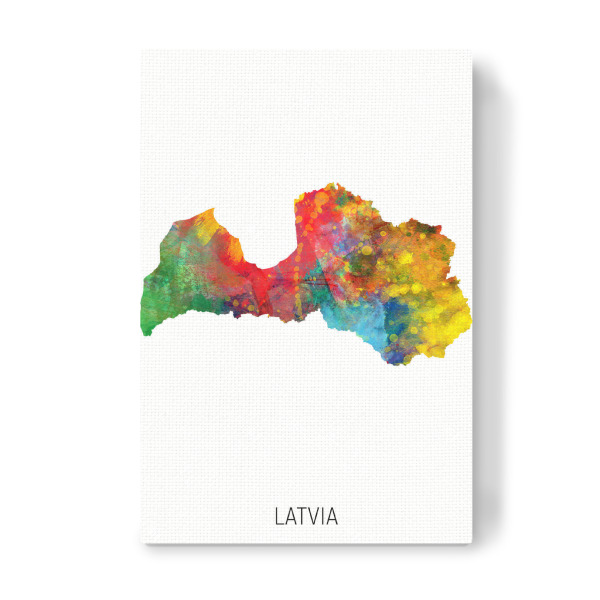 Leinwandbild "Latvia Watercolor Map" artboxONE - Kartografie - Latvia,Map,Watercolor,Painting