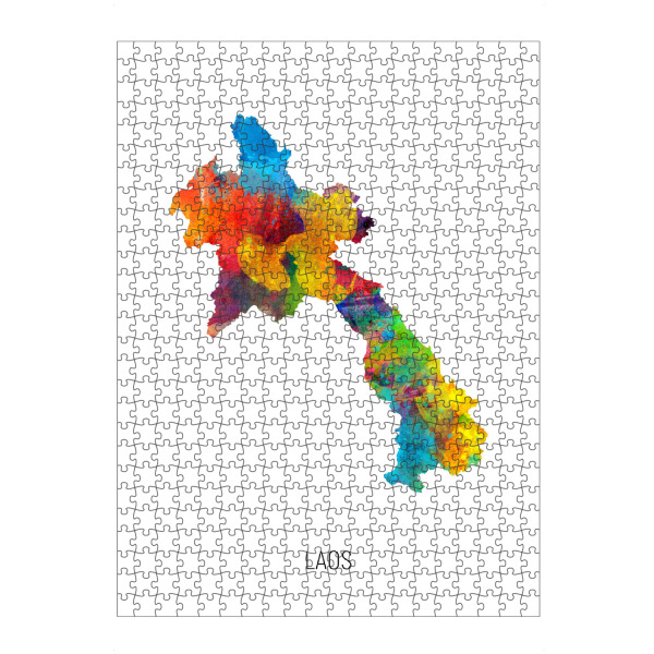 Puzzle Ravensburger "Laos Watercolor Map" artboxONE - Kartografie - Laos,Map,Watercolor,Painting - Bild laos