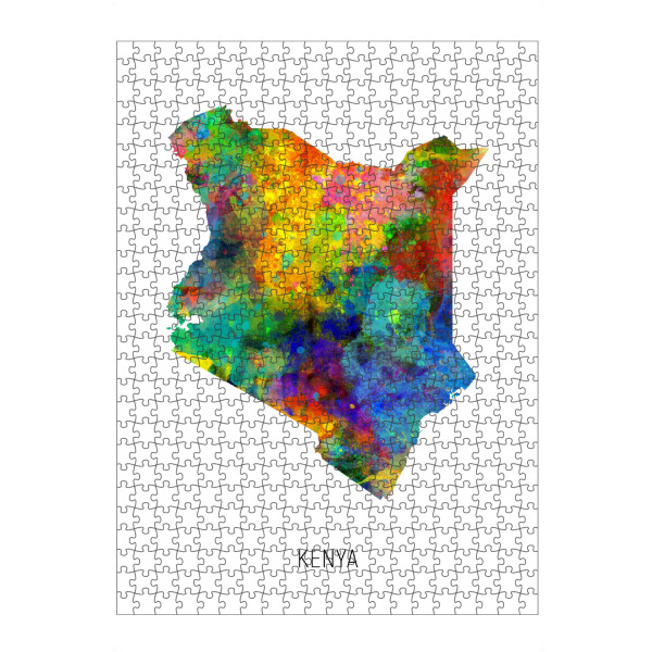 Puzzle Ravensburger "Kenya Watercolor Map" artboxONE - Kartografie - Kenya,Map,Watercolor,Painting - Bild kenya
