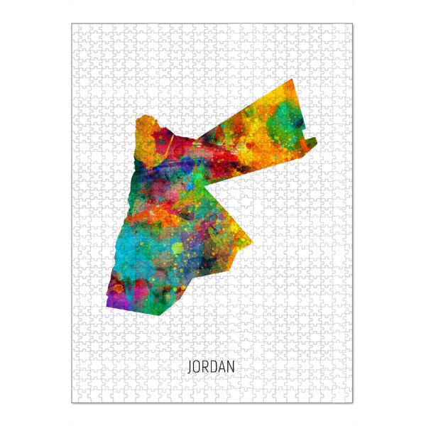 Puzzle Ravensburger "Jordan Watercolor Map" artboxONE - Kartografie - Jordan,Map,Watercolor,Painting - Bild jordan