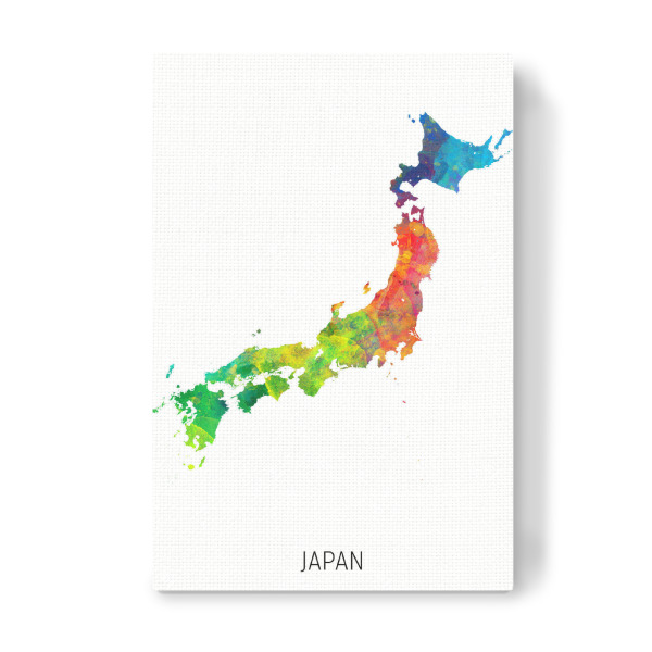 Leinwandbild "Japan Watercolor Map" artboxONE - Kartografie - Japan,Map,Watercolor,Painting