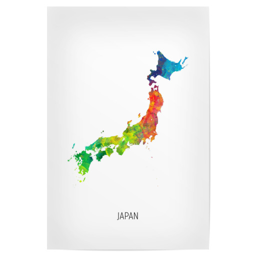 Japan Watercolor Map
