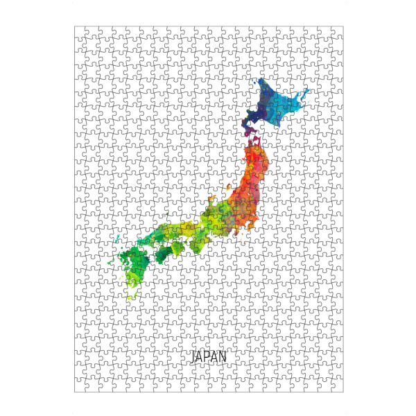 artboxONE Puzzle "Japan Watercolor Map" artboxONE - Kartografie - Japan,Map,Watercolor,Painting - Bild japan