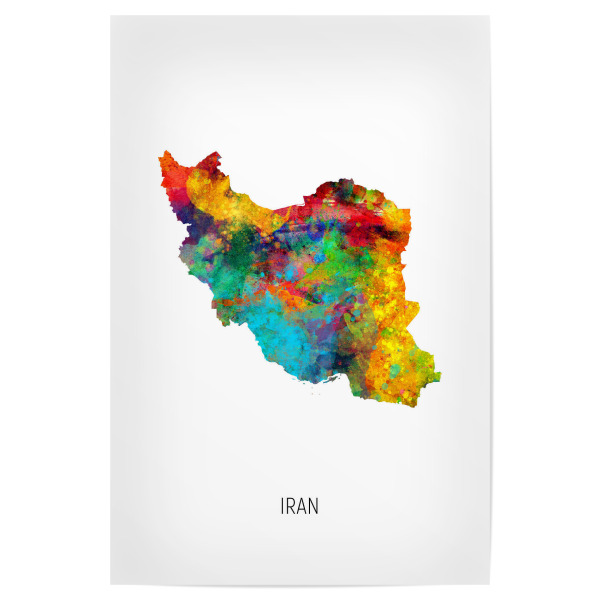 Poster "Iran Watercolor Map" artboxONE - Kartografie - Iran,Map,Watercolor,Painting