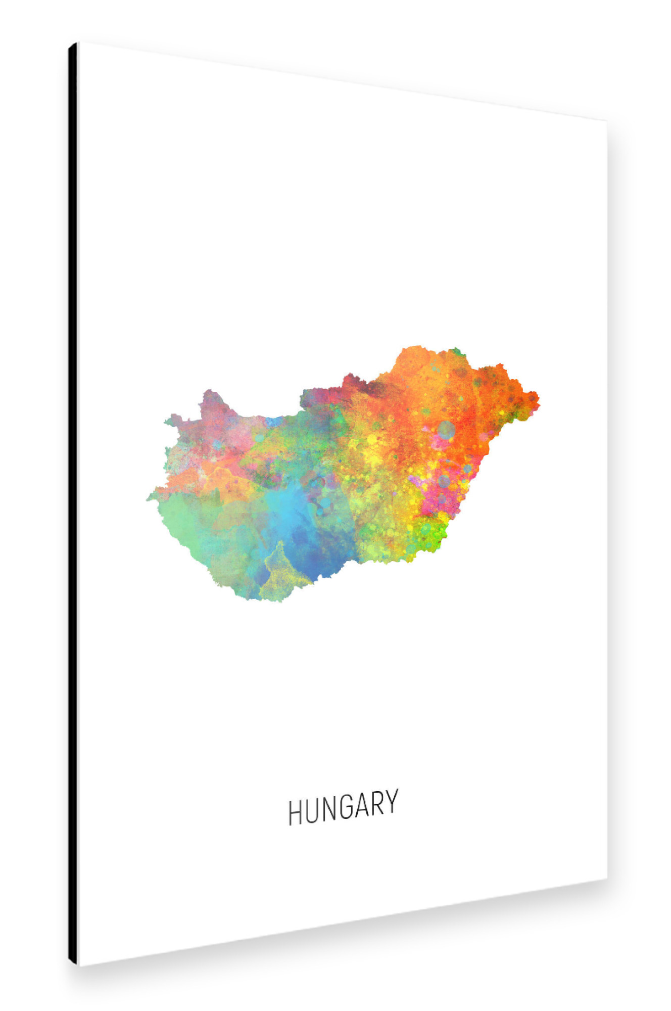 Alu-Dibond "Hungary Watercolor Map" 30x20 cm artboxONE