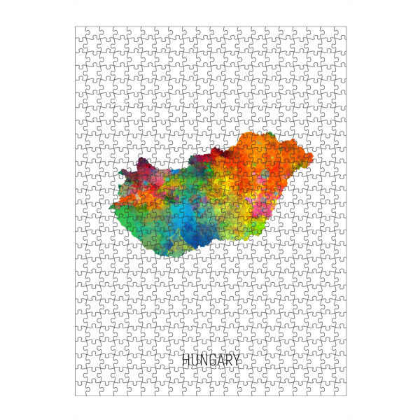 Puzzle Ravensburger "Hungary Watercolor Map" artboxONE - Kartografie - Hungary,Map,Watercolor,Painting - Bild hungary