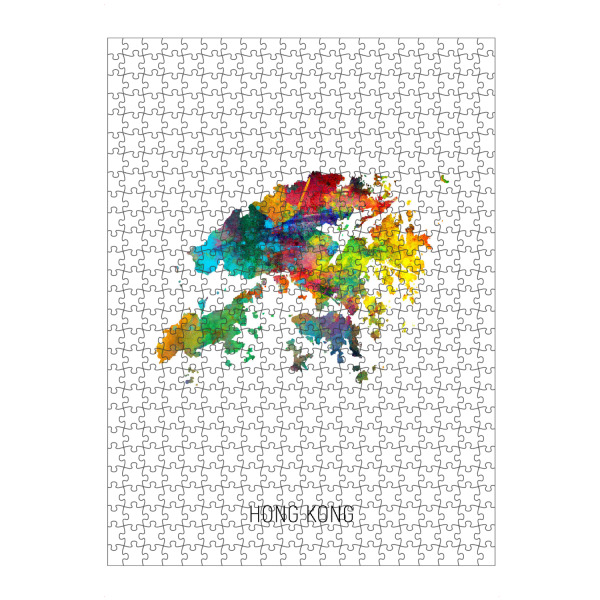 Puzzle Ravensburger "Hong Kong Watercolor Map" artboxONE - Kartografie - Hong kong,Map,Watercolor,Painting - Bild hong kong