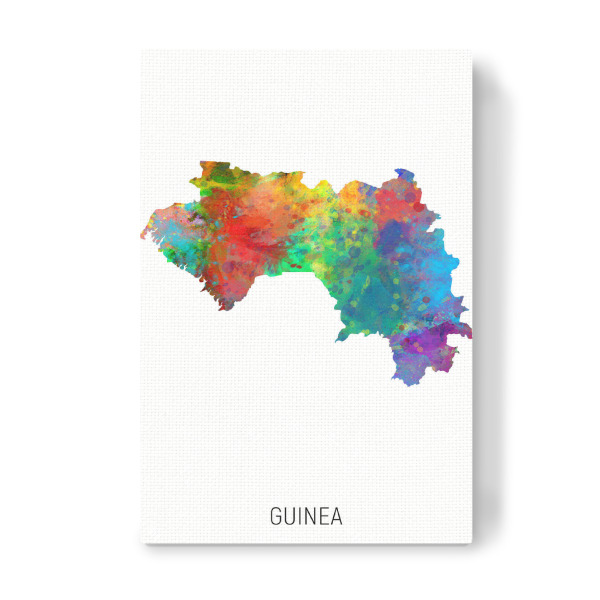 Leinwandbild "Guinea Watercolor Map" artboxONE - Kartografie - Guinea,Map,Watercolor,Painting