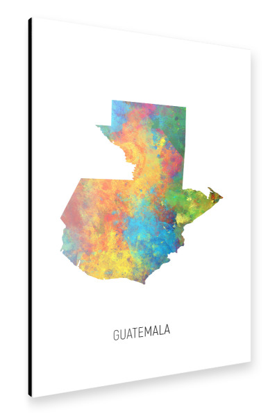 Alu-Dibond "Guatemala Watercolor Map" 30x20 cm artboxONE
